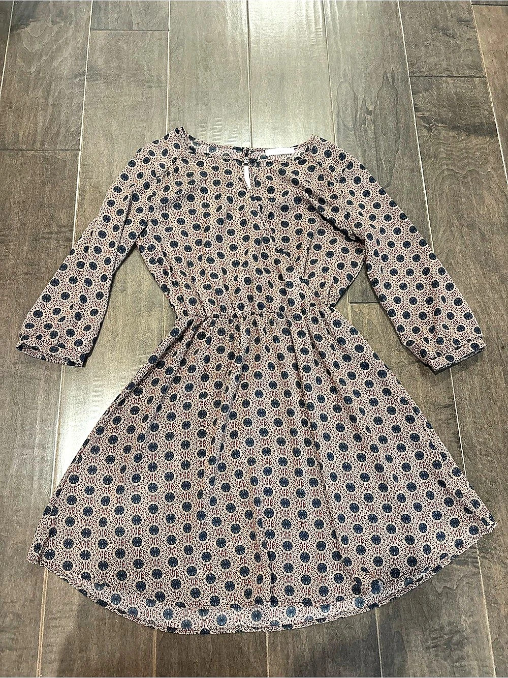 Lush Geometric Mini Dress in Pink & Blue Size Small